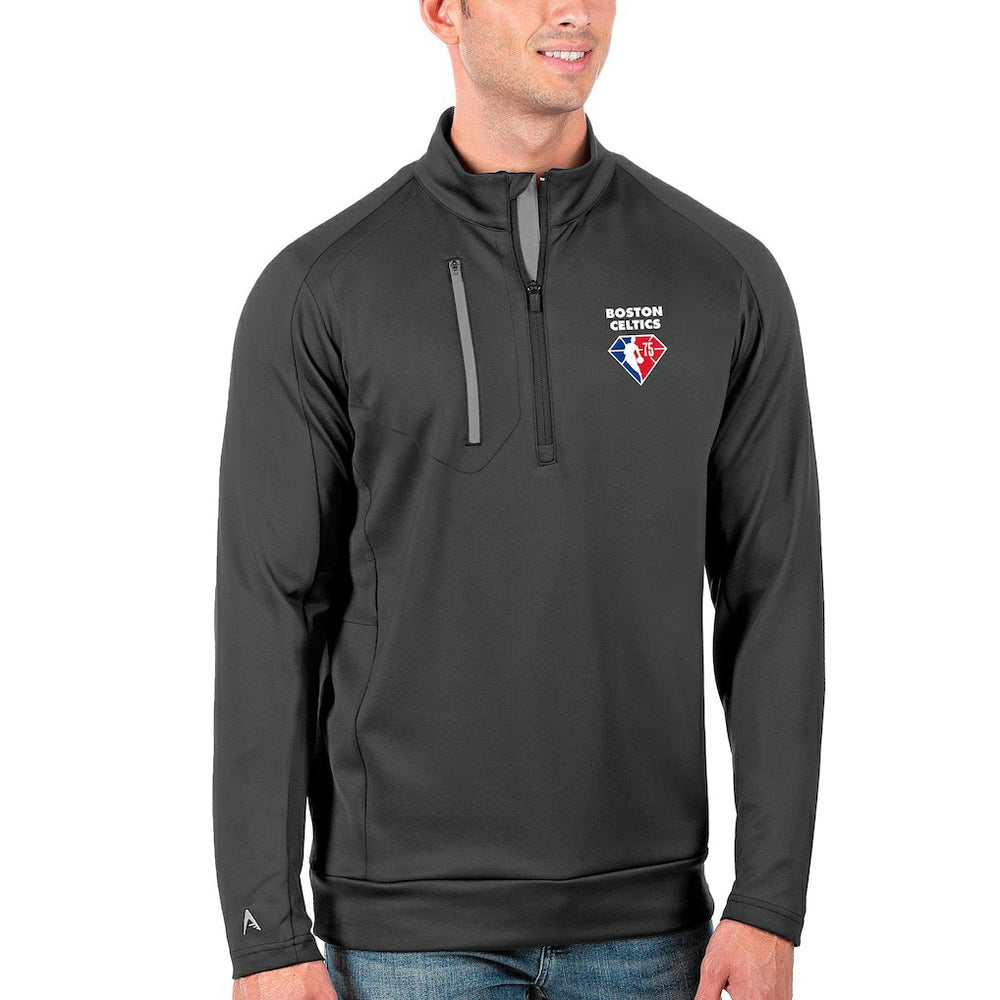 Boston Celtics Antigua NBA 75th Anniversary Generation Quarter-Zip Pullover Jacket