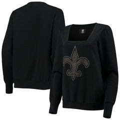 Cuce Women's Winners Square Neck Pullover Sweatshirt - New Orleans Saints Pullover