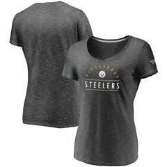 Women's League Leader Space Dye V-Neck T-Shirt - Pittsburgh Steelers T-shirts