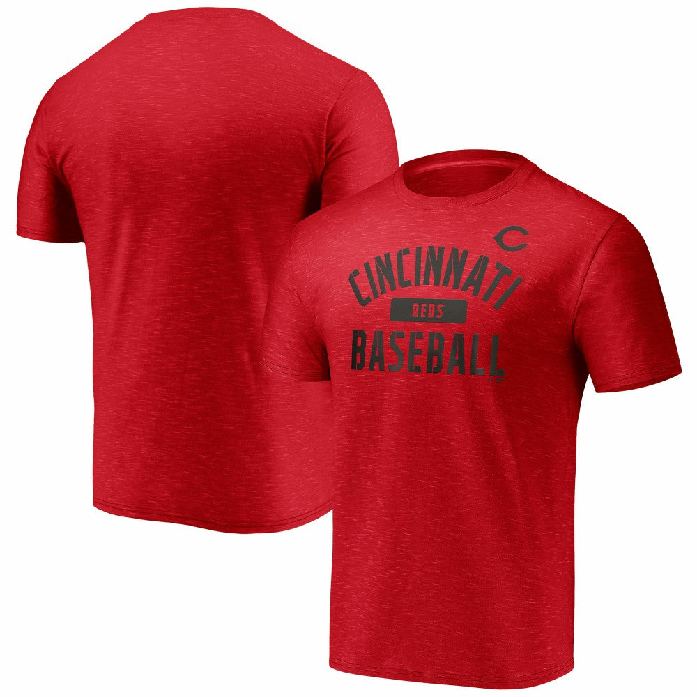 Red Cincinnati Reds Fanatics Primary Pill Space Dye T-Shirt