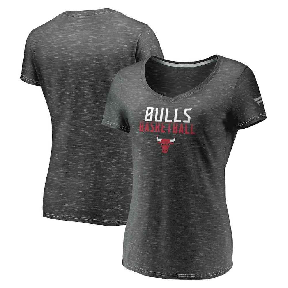 Fanatics Chicago Bulls Women's Double-Fade Space-Dye V-Neck T-Shirt sale
