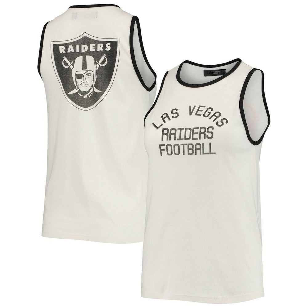 Junk Food Women's Throwback Pop Binding Scoop Neck Tank Top - Las Vegas Raiders Tops