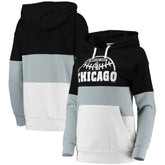 Black/Gray Chicago White Sox G-III Sports by Carl Banks Women's Block and Tackle Colorblock Pullover Hoodie