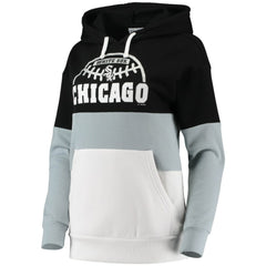 Black/Gray Chicago White Sox G-III Sports by Carl Banks Women's Block and Tackle Colorblock Pullover Hoodie
