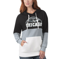 Black/Gray Chicago White Sox G-III Sports by Carl Banks Women's Block and Tackle Colorblock Pullover Hoodie
