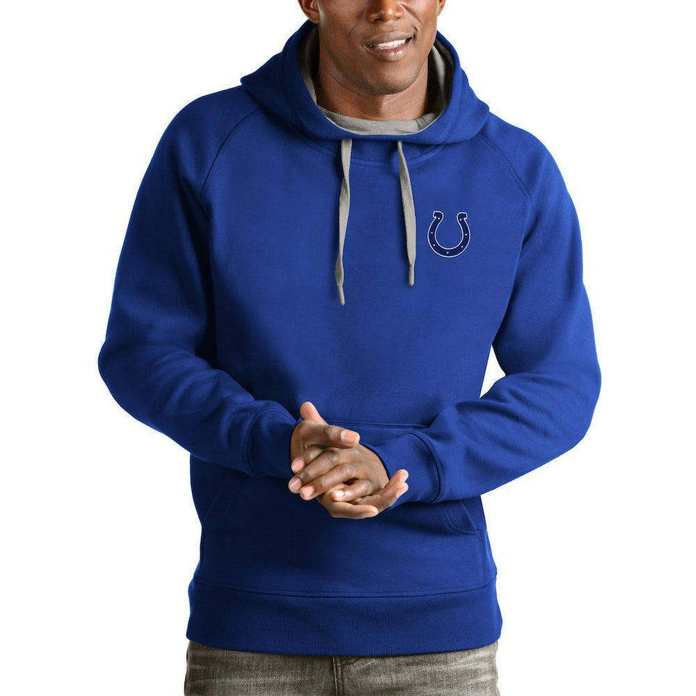 Antigua Logo Victory Pullover Hoodie - Indianapolis Colts Hoodies