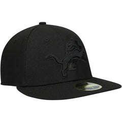 Black on Black Low Profile 59FIFTY II Fitted Hat - Detroit Lions Hats