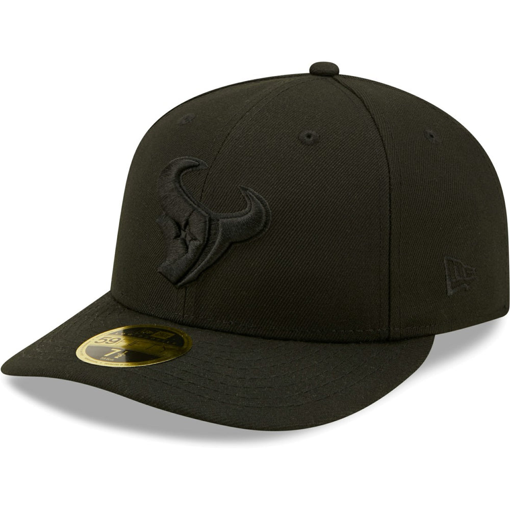 Black on Black Low Profile 59FIFTY II Fitted Hat - Houston Texans Hats