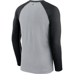 Gray/Black Miami Marlins Nike Game Authentic Collection Performance Raglan Long Sleeve T-Shirt