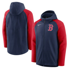 Navy/Red Boston Red Sox Nike Authentic Collection Performance Raglan Full-Zip Hoodie