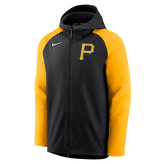 Black/Gold Pittsburgh Pirates Nike Authentic Collection Performance Raglan Full-Zip Hoodie