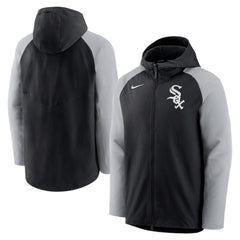 Black/Gray Chicago White Sox Nike Authentic Collection Performance Raglan Full-Zip Hoodie