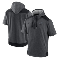 Heathered Charcoal/Black St. Louis Cardinals Nike Authentic Collection Dry Flux Performance Quarter-Zip Short Sleeve Hoodie