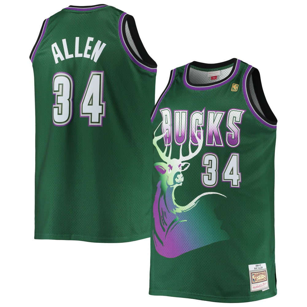 Mitchell & Ness Ray Allen Milwaukee Bucks Big & Tall 1996/97 Hardwood Classics Swingman Jersey