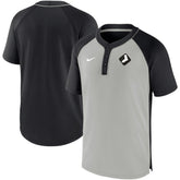 Black/Silver Chicago White Sox Nike City Plate Performance Henley Raglan T-Shirt