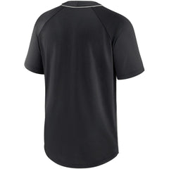 Black/Silver Chicago White Sox Nike City Plate Performance Henley Raglan T-Shirt