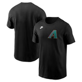Black Arizona Diamondbacks Nike Cooperstown Collection Wordmark T-Shirt