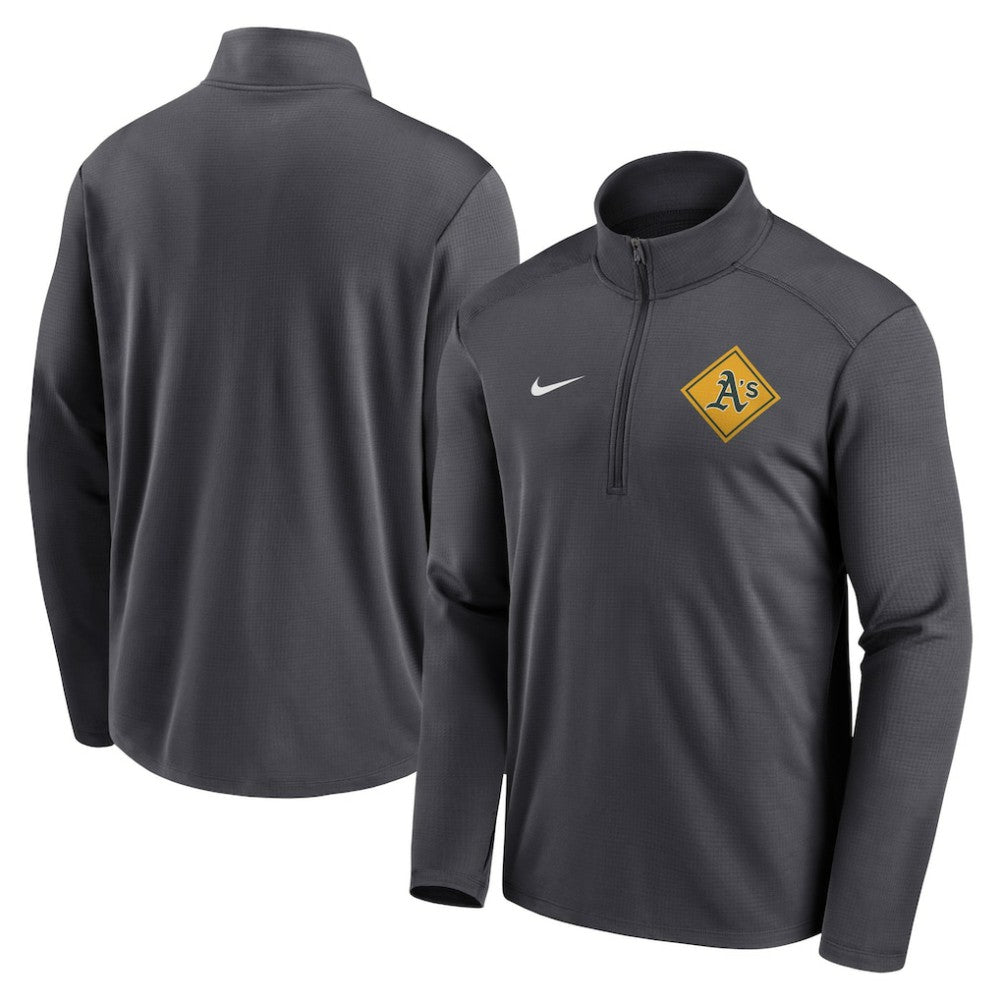 Anthracite Athletics Nike Diamond Icon Pacer Performance Quarter-Zip Windbreaker Top