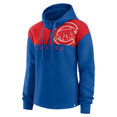 Royal Chicago Cubs Fanatics Women's Iconic Overslide Color-Block Quarter-Zip Hoodie
