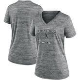Anthracite Chicago White Sox Nike Women's Authentic Collection Velocity Performance V-Neck T-Shirt