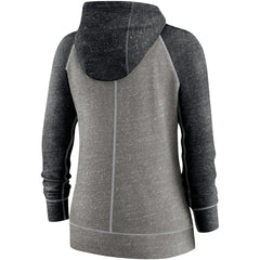 Heather Charcoal/Heather Black Chicago White Sox Nike Women's Split Wordmark Gym Vintage Raglan Lightweight Full-Zip Hoodie