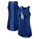 Royal Los Angeles Dodgers Nike Women's Logo Fade High Neck Performance Tank Top