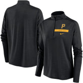 Black Pittsburgh Pirates Nike Women's Primetime Local Touch Pacer Quarter-Zip Top