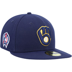 Navy Milwaukee Brewers New Era 9/11 Memorial Side Patch 59FIFTY Fitted Hat