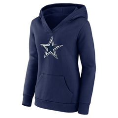 Dak Prescott Women's Player Icon Name & Number V-Neck Pullover Hoodie - Dallas Cowboys Hoodies