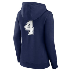 Dak Prescott Women's Player Icon Name & Number V-Neck Pullover Hoodie - Dallas Cowboys Hoodies
