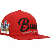 Pro Standard LV Super Bowl s Script Wordmark Snapback Hat - Tampa Bay Buccaneers Hats