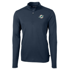 Cutter & Buck Virtue Eco Pique Recycled Quarter-Zip Pullover Jacket - Miami Dolphins Pullover