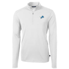 Cutter & Buck Virtue Eco Pique Recycled Quarter-Zip Pullover Jacket - Detroit Lions Pullover