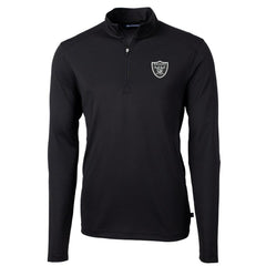 Cutter & Buck Virtue Eco Pique Recycled Quarter-Zip Pullover Jacket - Las Vegas Raiders Pullover