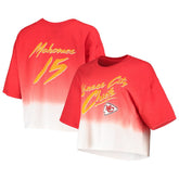 Patrick Mahomes Majestic Threads Women's Dip-Dye Player Name & Number Crop Top - Kansas City Chiefs Tops