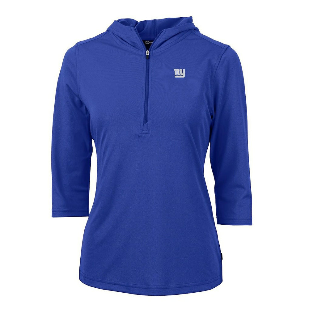 Cutter & Buck Women's Virtue Eco Pique Half-Zip 3/4 Sleeve Pullover Hoodie - New York Giants Hoodies