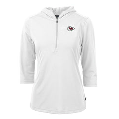 Cutter & Buck Women's Virtue Eco Pique Half-Zip 3/4 Sleeve Pullover Hoodie - Kansas City Chiefs Hoodies