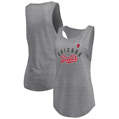Fanatics Chicago Bulls Women's Quality Time Open Scoop Neck Tri-Blend Tank Top sale