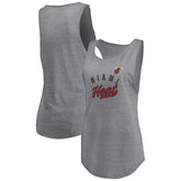 Fanatics Miami Heat Women's Quality Time Open Scoop Neck Tri-Blend Tank Top