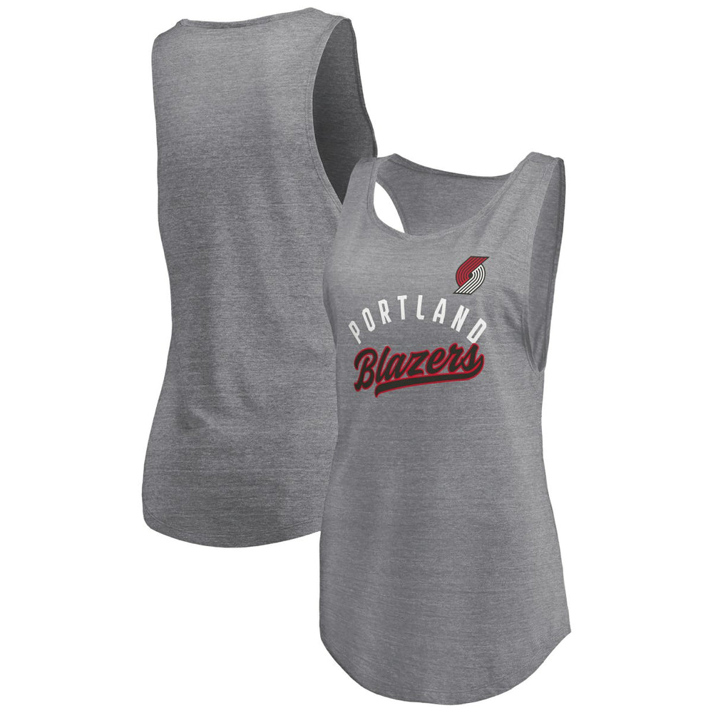 Fanatics Portland Trail Blazers Women's Quality Time Open Scoop Neck Tri-Blend Tank Top