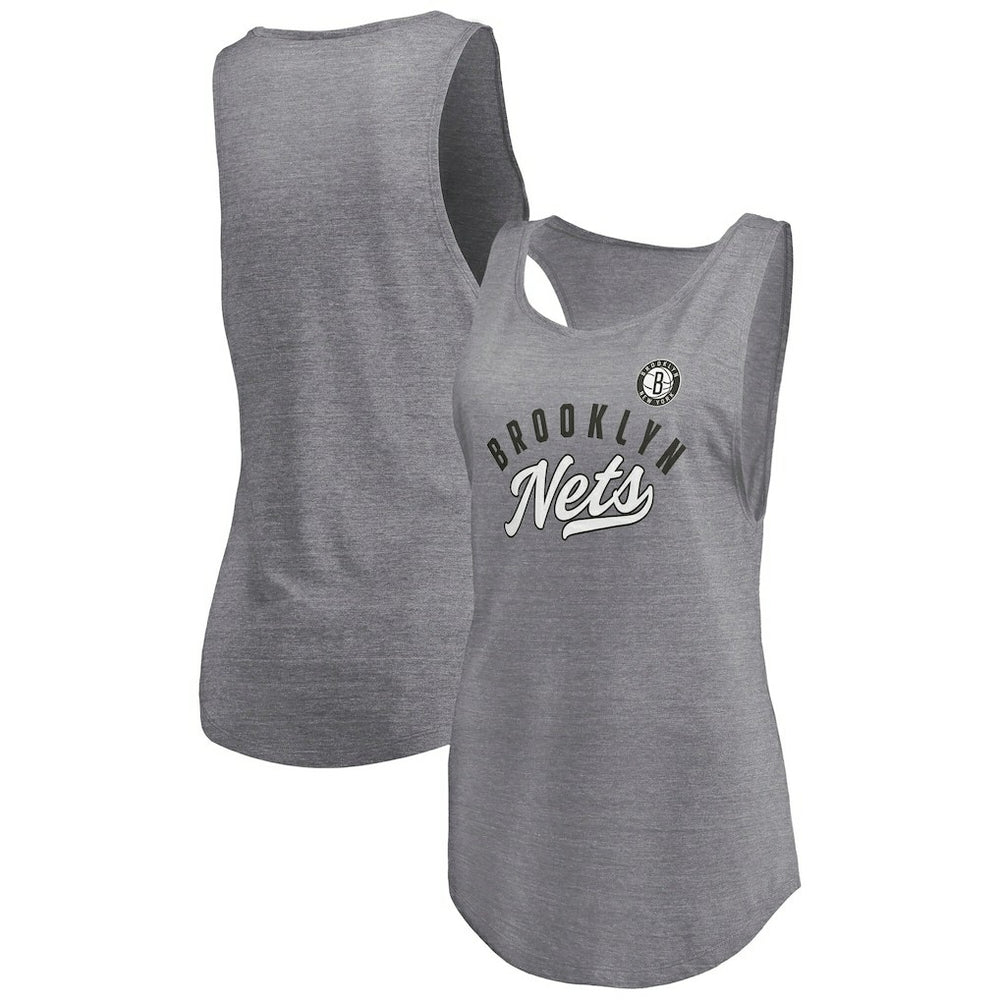 Fanatics Brooklyn Nets Women's Quality Time Open Scoop Neck Tri-Blend Tank Top