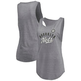 Fanatics Brooklyn Nets Women's Quality Time Open Scoop Neck Tri-Blend Tank Top