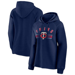 Navy Minnesota Twins Fanatics Women's Perfect Play Raglan Pullover Hoodie