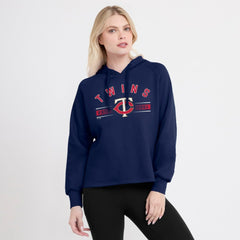 Navy Minnesota Twins Fanatics Women's Perfect Play Raglan Pullover Hoodie