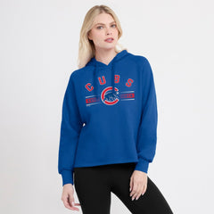 Royal Chicago Cubs Fanatics Women's Perfect Play Raglan Pullover Hoodie