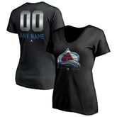NHL Colorado Avalanche Women's Personalized Midnight Mascot Logo V-Neck T-Shirt