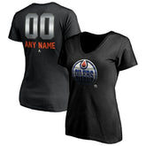 NHL Edmonton Oilers Women's Personalized Midnight Mascot Logo V-Neck T-Shirt