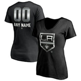 NHL Los Angeles Kings Women's Personalized Midnight Mascot Logo V-Neck T-Shirt