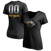 NHL Nashville Predators Women's Personalized Midnight Mascot Logo V-Neck T-Shirt