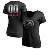NHL Philadelphia Flyers Women's Personalized Midnight Mascot Logo V-Neck T-Shirt